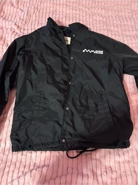 Vans Black Jacket with White Checker Logo Chest